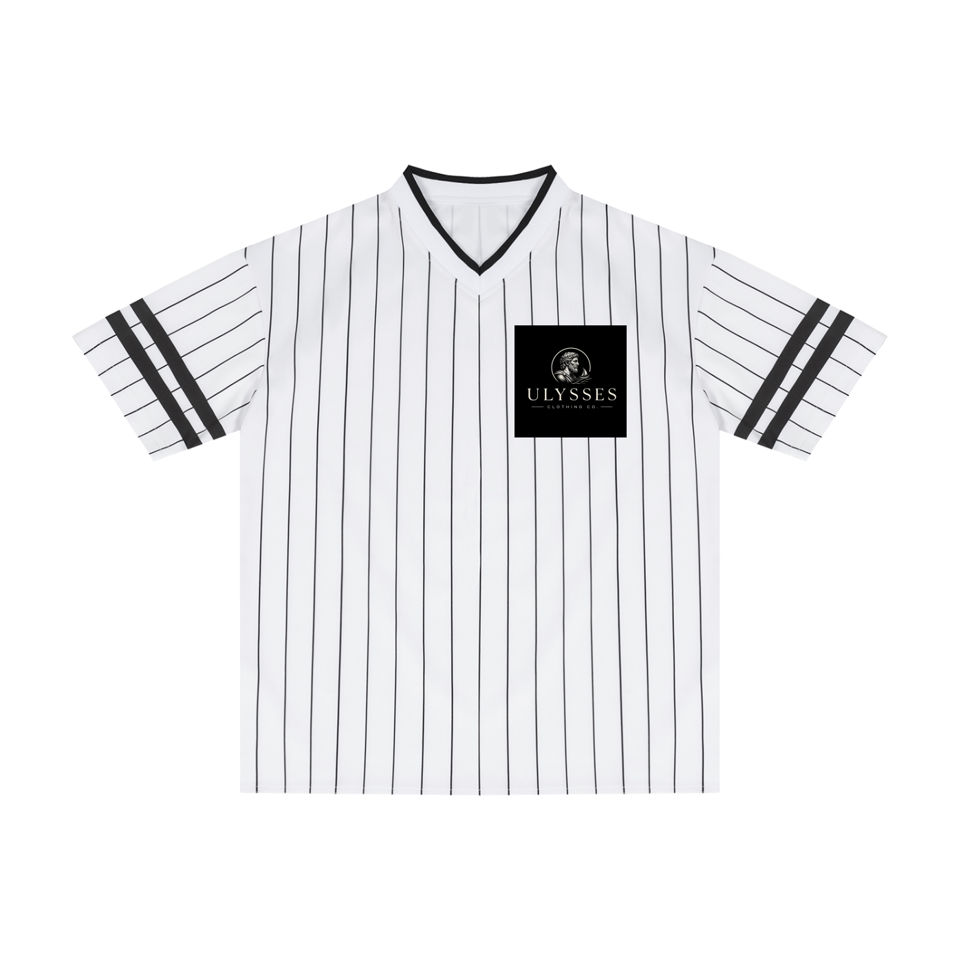 Unisex Striped Loose V-Neck T-Shirt