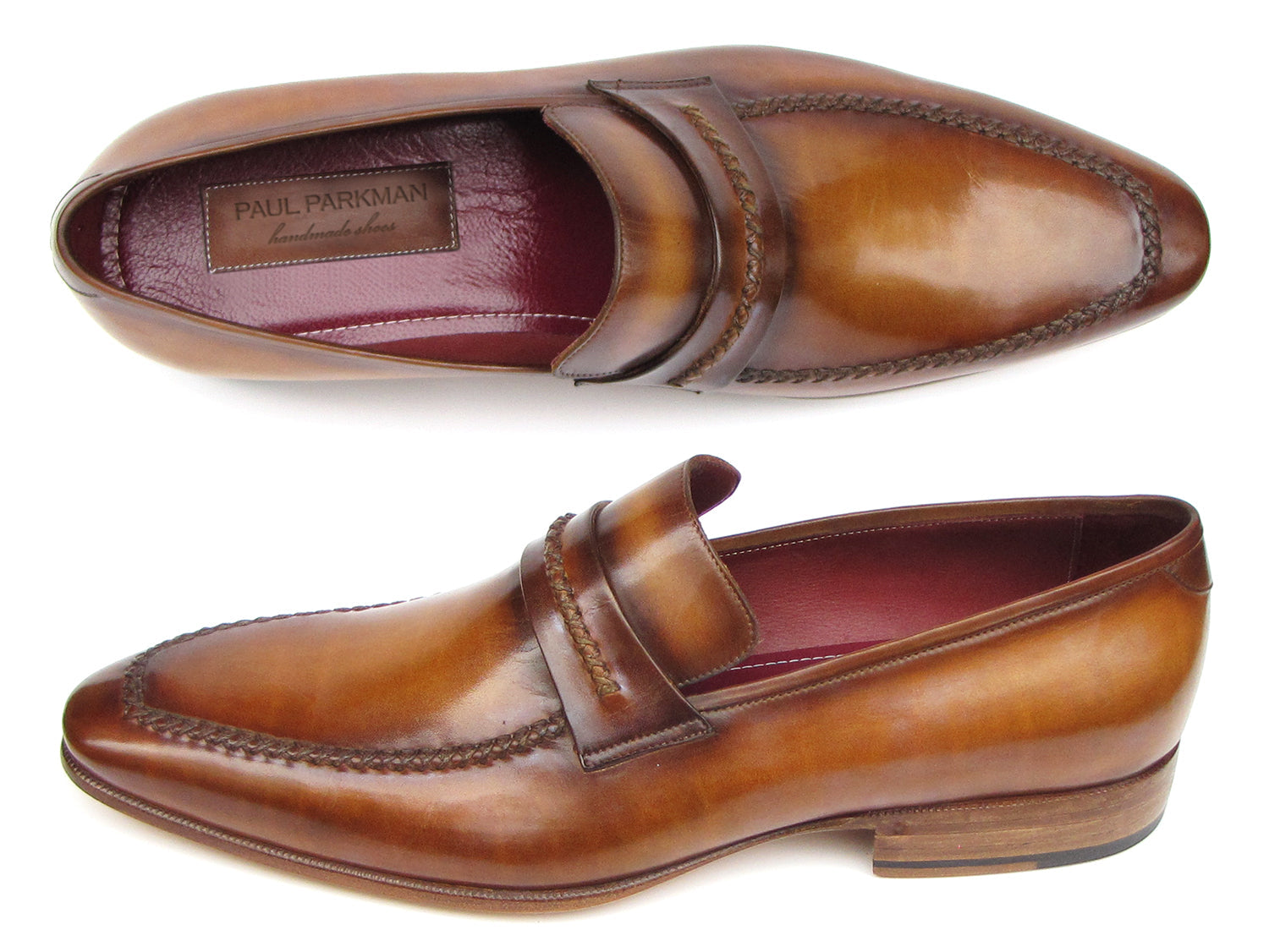 Paul Parkman Men's Loafer Brown Leather Shoes (ID#068-CML)