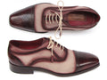 Paul Parkman Captoe Oxfords Bordeaux, Beige (ID#024-BRR)