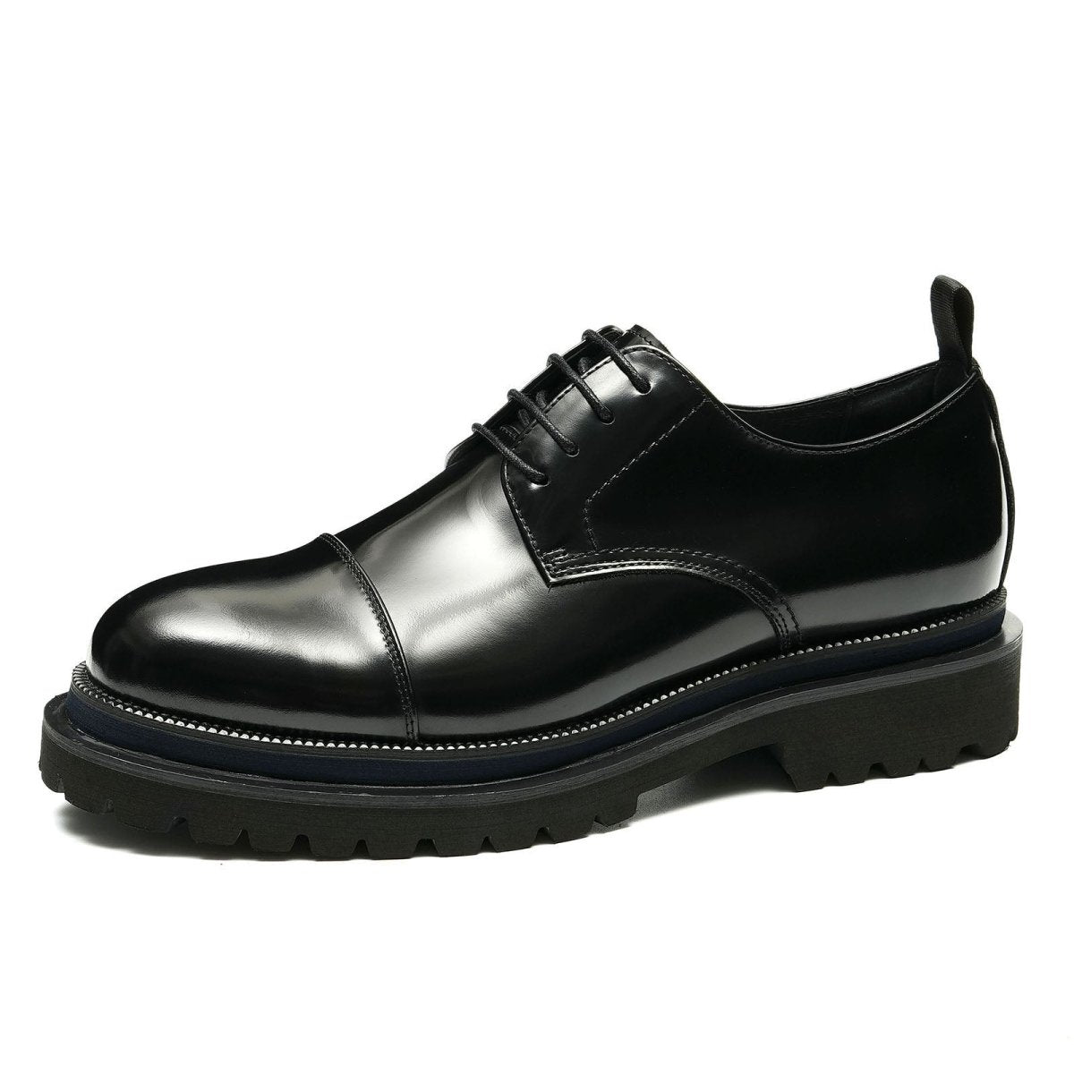 Men’s Glossy Leather Lace Up Derby Shoes