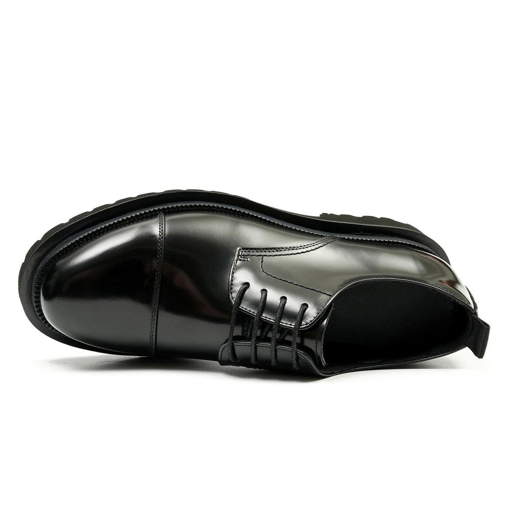 Men’s Glossy Leather Lace Up Derby Shoes